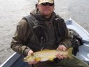 Hugh Gunning with a 2lb 5oz watten trout. June 2014.